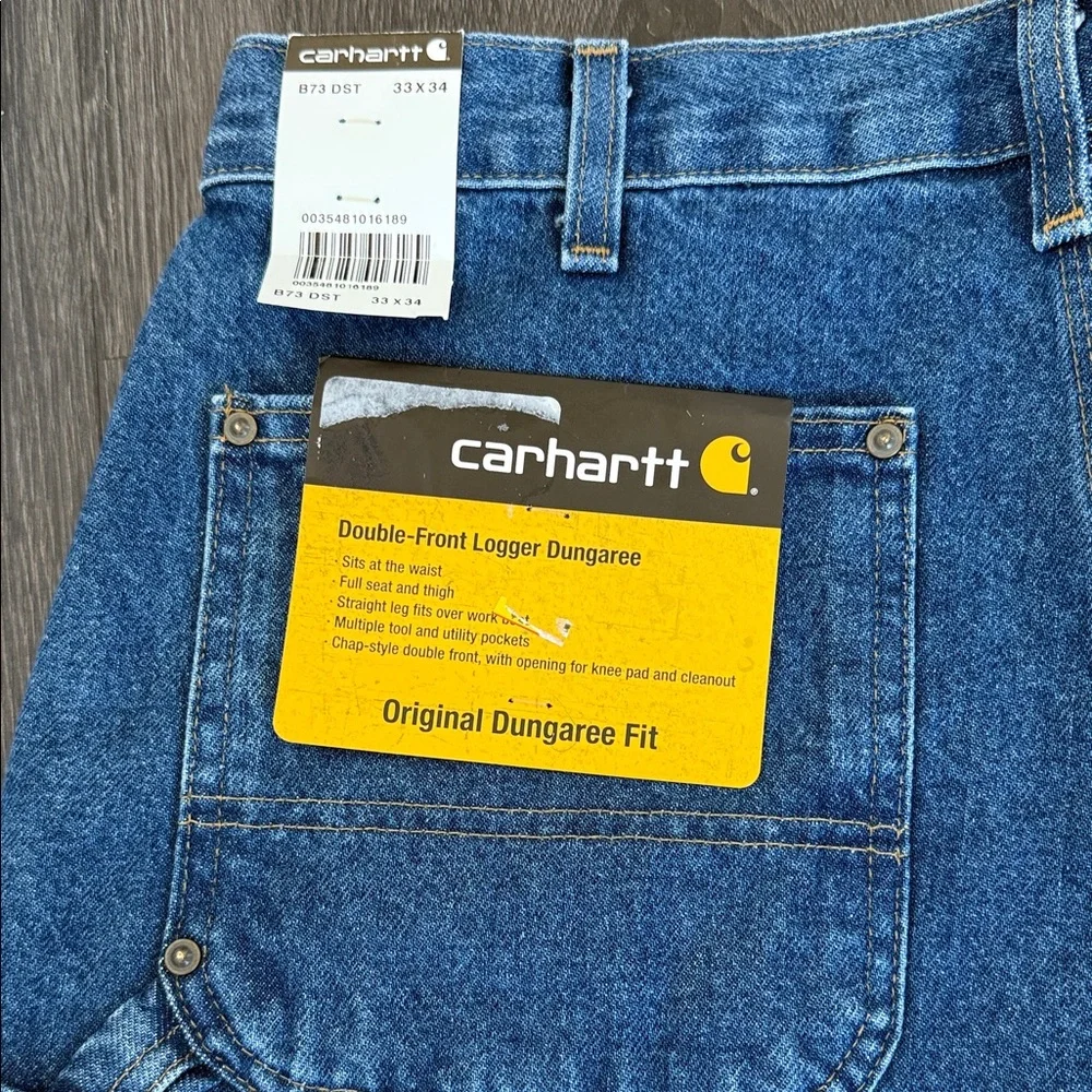 Carhartt Men's Relaxed Fit Blue Jeans double front heavyweight denim - Picture 6 of 11